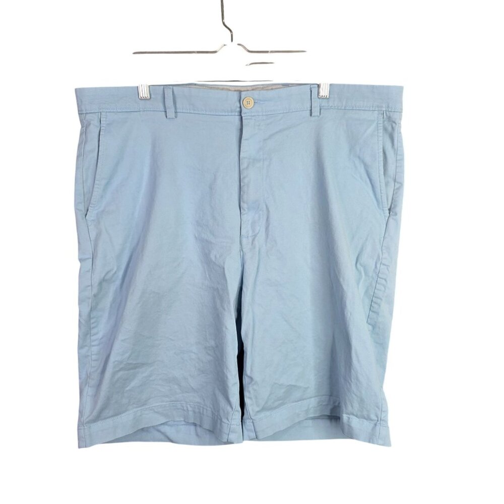 Mens Roundtree & Yorke Blue Chino Shorts Cotton Blend Stretch 11" Inseam Size 42